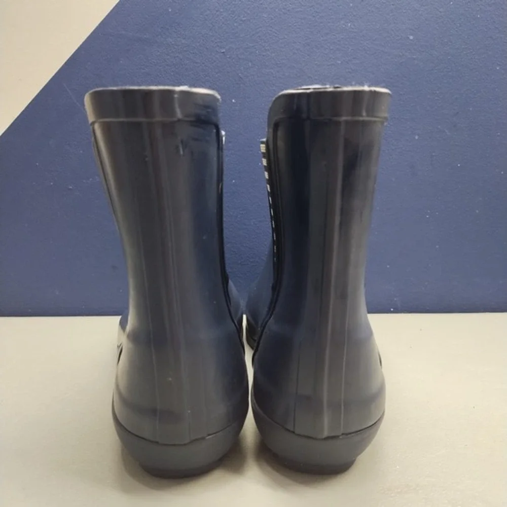 London Fog Piccadilly Rain Boots Womens US 10M Navy Synthetic Waterproof Pull On